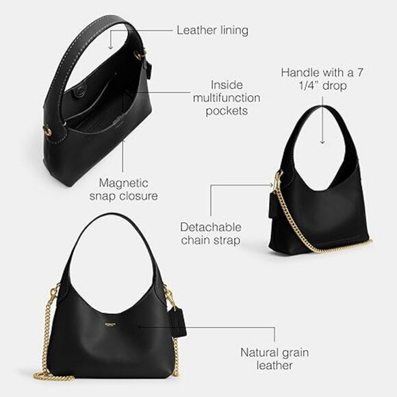 COACH womens Brooklyn Shoulder Bag 23 - Picture 4 of 6